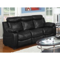 Prado Black Leather 3 Seater 