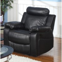 Prado Black Leather Armchair Recliner 