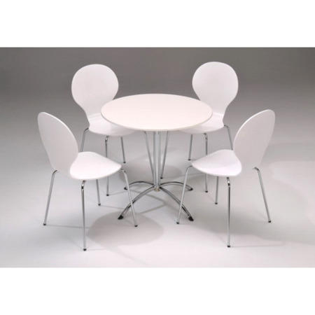 Furniture Link Soho White Round Dining Set