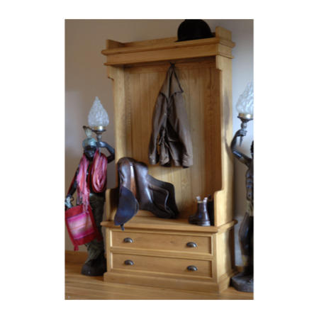 Savoy Oak 2 Drawer Coat Hanger
