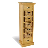 Savoy Oak 5 Basket 2 Drawer Tallboy
