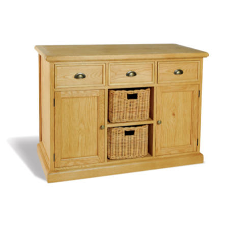 Savoy Oak 3 Drawer 2 Door 2 Basket Sideboard