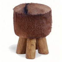 Signature North Bazaar Rawhide Round Small Stool