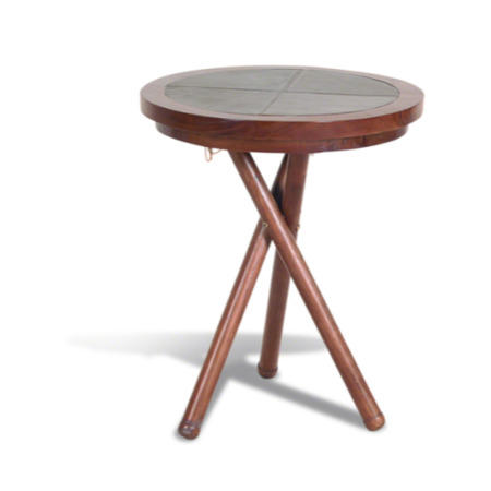 Signature North Teak and Leather Side Table