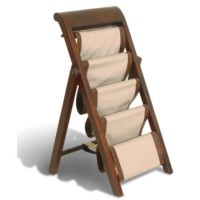 Signature North Teak and Leather Folding Magazine Rack