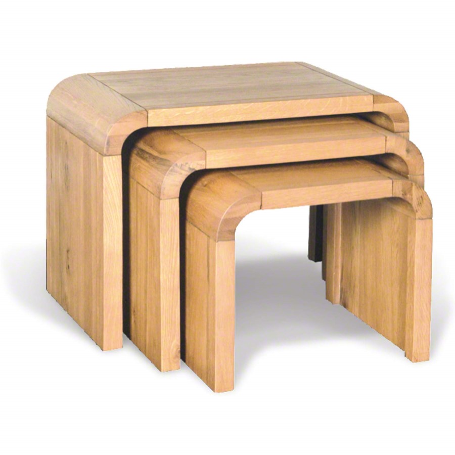 Signature North Retro Oiled Oak Nest Of Tables