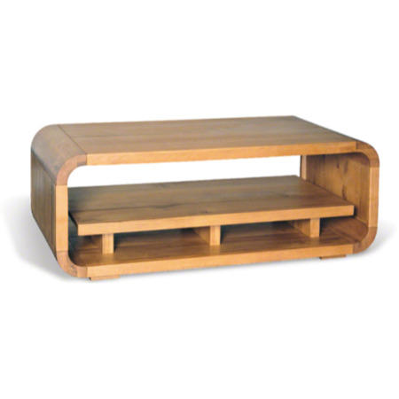 GRADE A1 - Signature North Retro Oiled Oak Coffee Table with Shelf