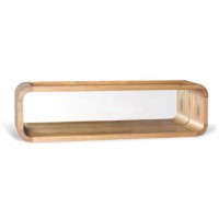 Beverly Oiled Oak Mirrored Wall Shelf