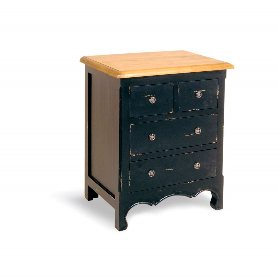 Signature North French Chic 2+2 Drawer Chest in Antique Black