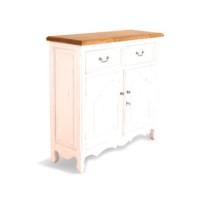 Signature North French Chic Narrow 2 Door 2 Drawer Console Table in Antique White