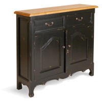 Signature North French Chic Narrow 2 Door 2 Drawer Console Table in Antique Black