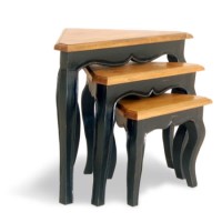Signature North French Chic Corner Nest of Tables - antique black