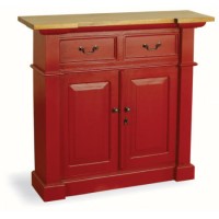 French Painted Small 2 Door 2 Drawer Sideboard - china red