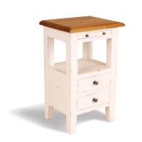 Signature North French Chic 2 Drawer Bedside Table - antique white