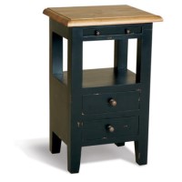 Signature North French Chic 2 Drawer Bedside Table - antique black