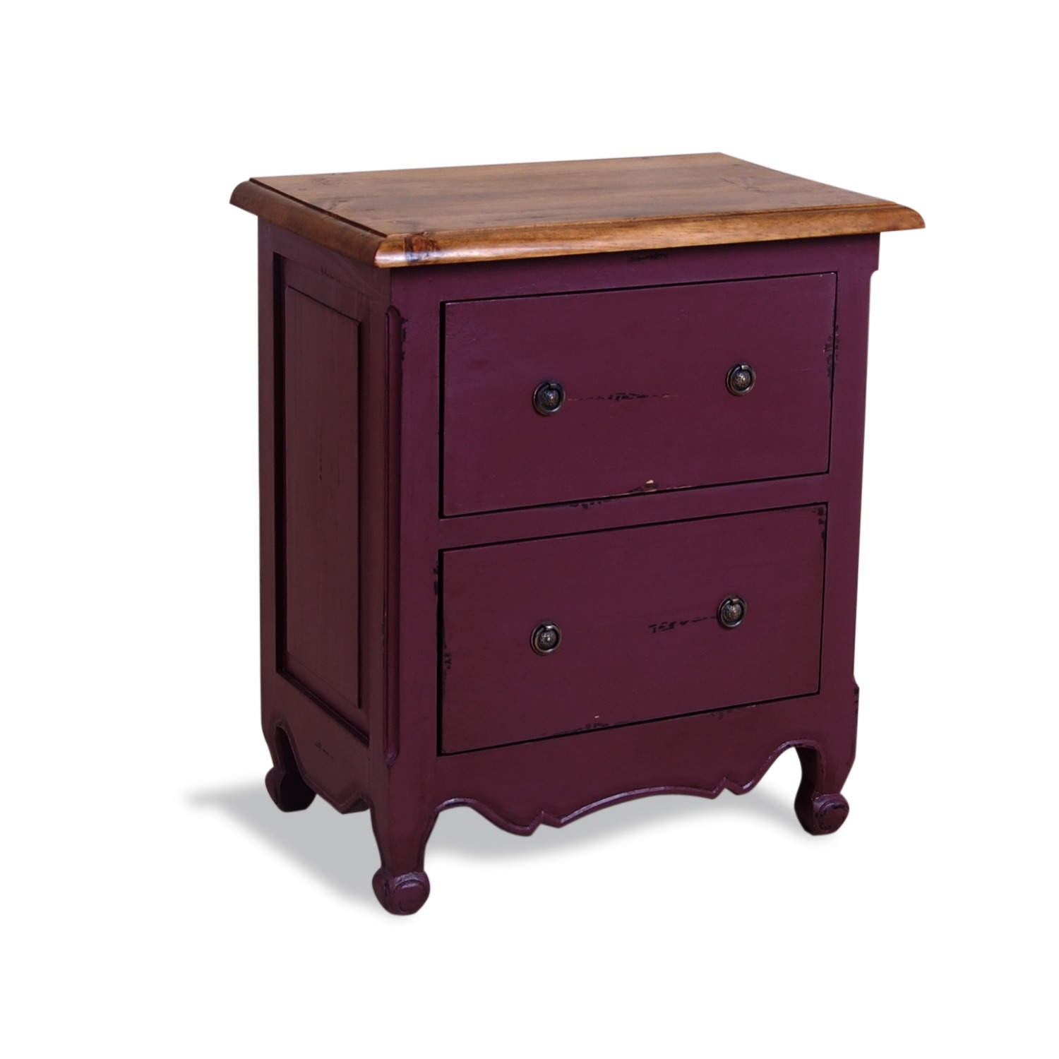 French Painted 2 Drawer Chest in Plum Furniture123