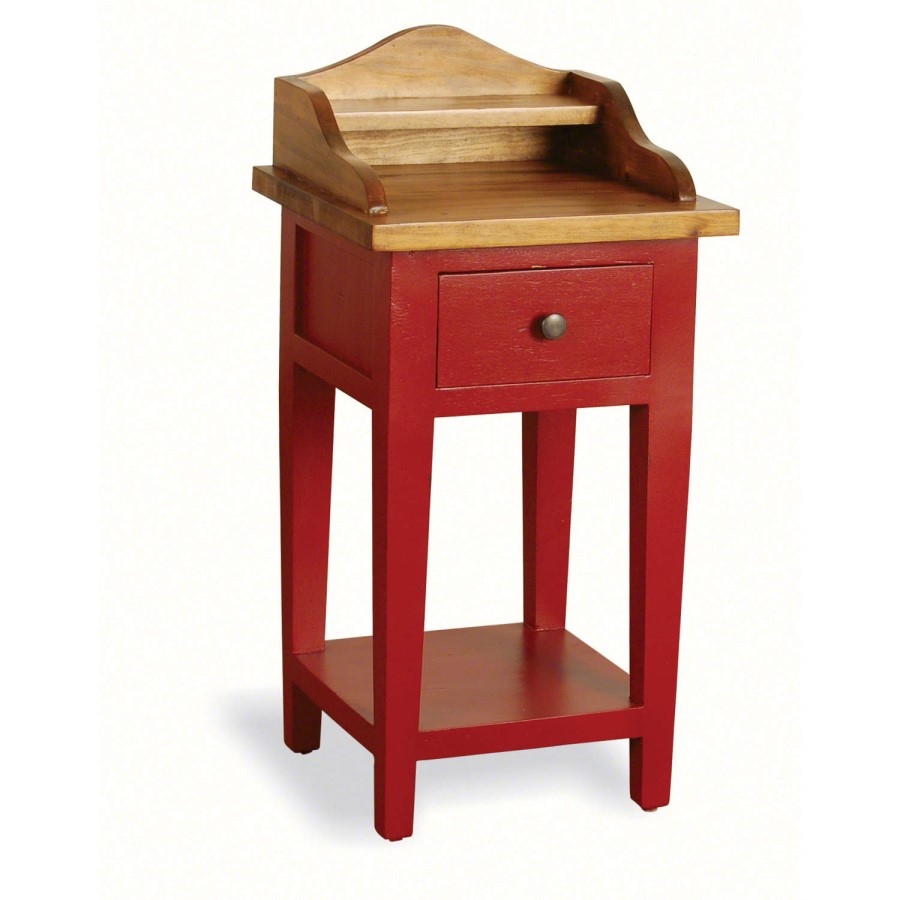 French Painted Small Washstand - china red