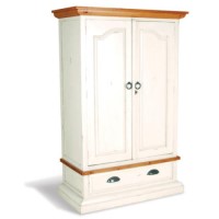 Signature North French Chic 2 Door 1 Drawer Wardrobe - antique white