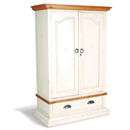 Signature North French Chic 2 Door 1 Drawer Wardrobe - antique white