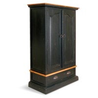 Signature North French Chic 2 Door 1 Drawer Wardrobe - antique black