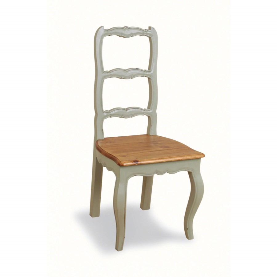 French Painted Ladder Back Dining Chair - pale mint