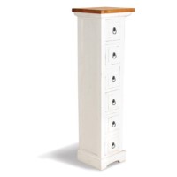 French Painted 6 Drawer CD Tower - med blue