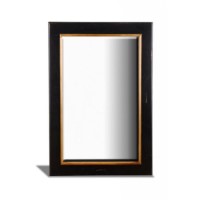 French Painted Plain Rectangular Mirror - antique black