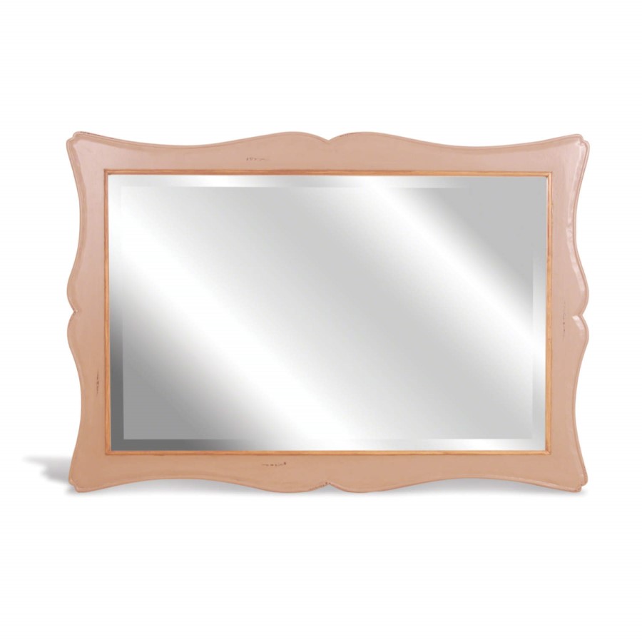 French Painted Small Rectangular Mirror - olive