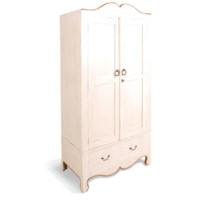 French Painted Monique 2 Door 1 Drawer Wardrobe - plum