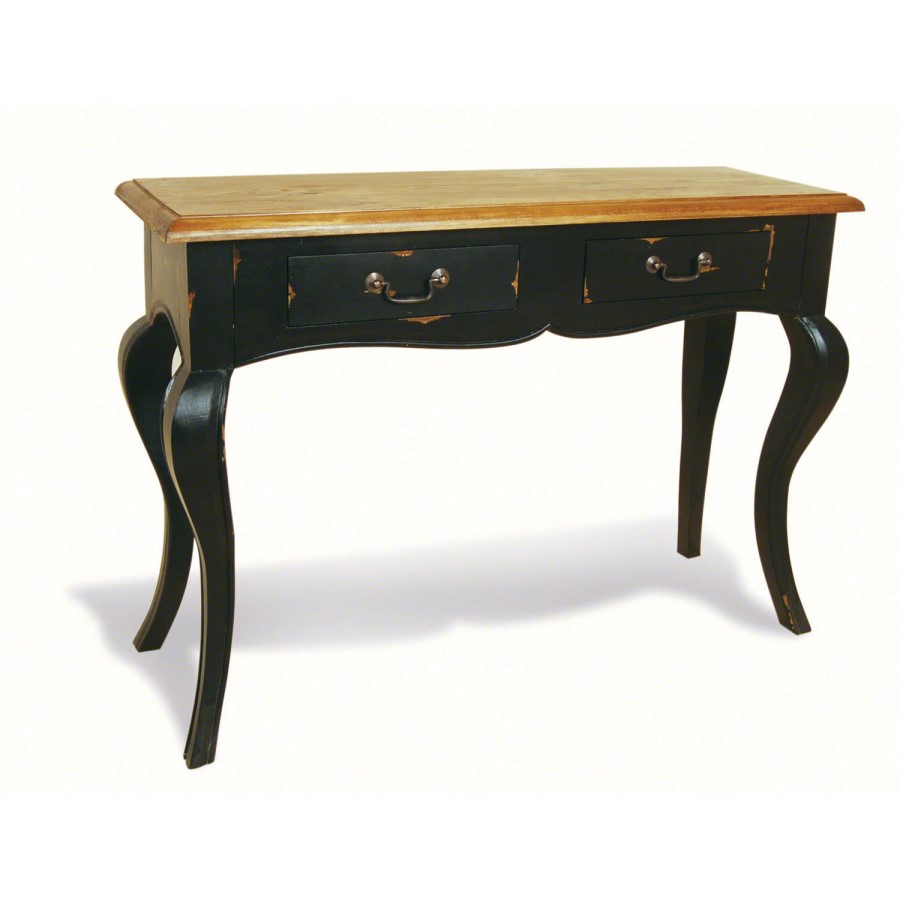 Signature North French Chic Medium 2 Drawer Console Table - antique black