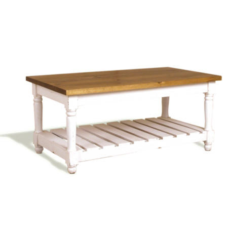 French Painted Large Rectangular Slatted Coffee Table - china red