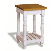 French Painted Tall Slatted Lamp Table - med blue