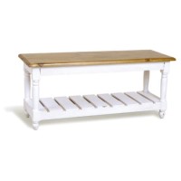 French Painted Narrow Coffee Table - antique white