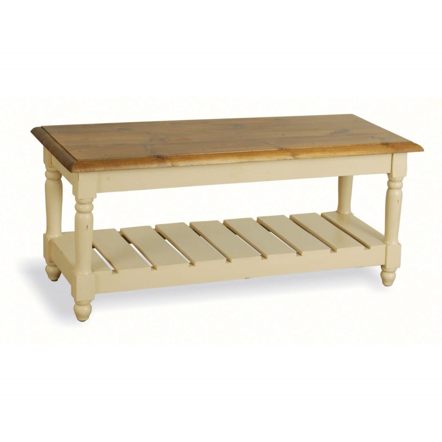 French Painted Narrow Coffee Table - cream