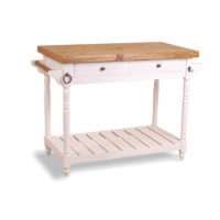 French Painted 2 Drawer Kitchen Island Unit - plum