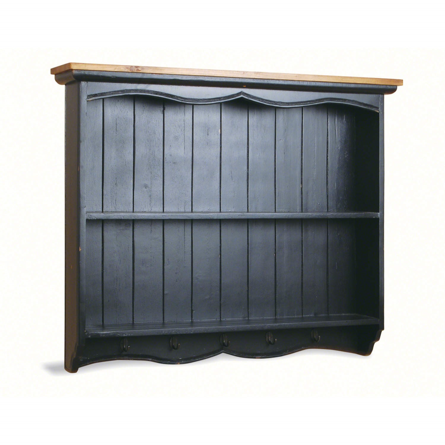 French Painted Large Wall Rack - antique black - Furniture123