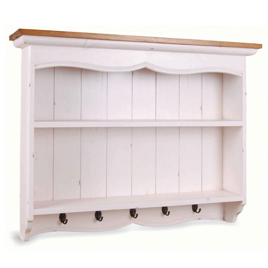Signature North French Chic Medium Wall Rack in Antique White