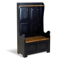 Signature North French Chic 2 Seater High Back Monks Bench - antique black
