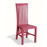 French Painted High Back Dining Chair - cerise pink