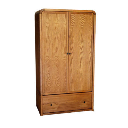 Ellipse Oiled Oak 2 Door 1 Drawer Wardrobe