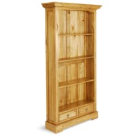 Leon Pine 2 Drawer Slim Bookcase