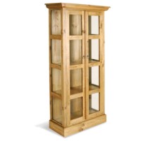 Leon Pine Double Glass Display Cabinet