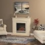 Be Modern Linmere Almond Stone Effect Electric Fireplace Insert & Surround with Log Bed