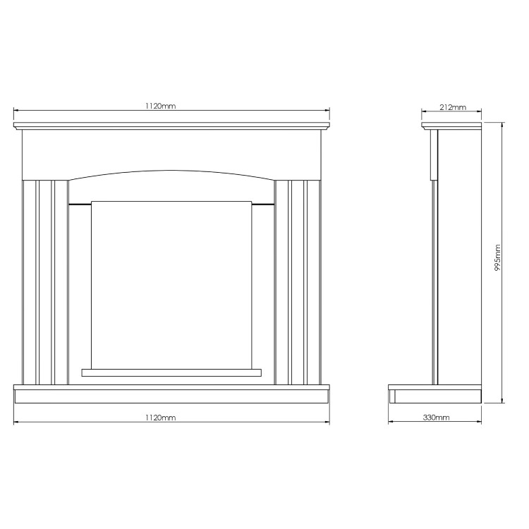 Be Modern Linmere Almond Stone Effect Electric Fireplace Insert & Surround with Log Bed