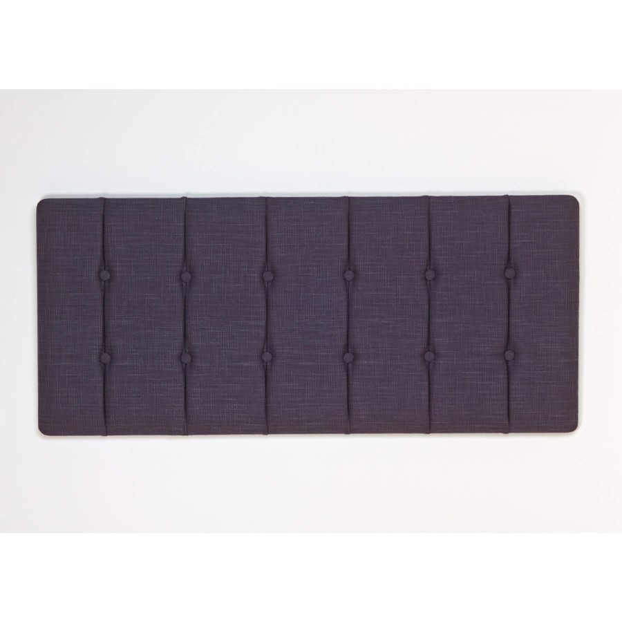Kyoto Futons Chester Buttoned Fabric Double Headboard in Steel
