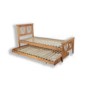 Ecofurn Meadow Single Bed with Trundle Guest Bed - natural wood
