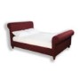 Ecofurn Armstrong Upholstered Sleigh Double Bed Frame in Plum