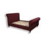 Ecofurn Armstrong Upholstered Sleigh Double Bed Frame in Plum