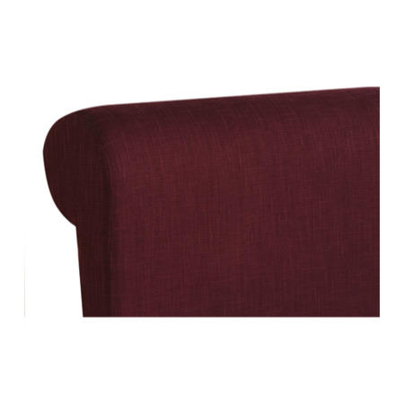 Ecofurn Armstrong Upholstered Sleigh Double Bed Frame in Plum