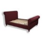 Ecofurn Armstrong Upholstered Sleigh Double Bed Frame in Aqua